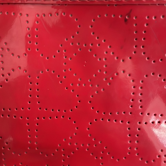 Kate Spade small Harmony Metro Perforated patent & leather Heart Red Tote Bag - Picture 16 of 16